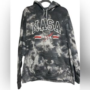 NASA Gray and White Tie-Dye Hoodie Size 2X
